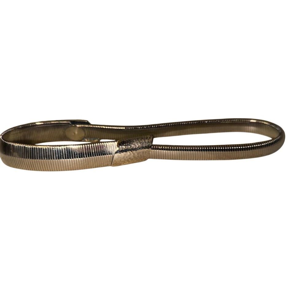 Anne Klein Women's Vintage Gold‎ Stretch Belt Scaled Texture 80s Retro